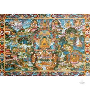 Thangka bouddhiste coloré en grande taille