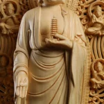 Bouddha en bois massif, décoration spirituelle