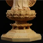 Grande sculpture Bouddha, art en bois