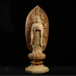 Décoration Bouddha en bois massif, style naturel
