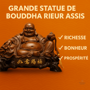 Bouddha rieur assis en position méditative
