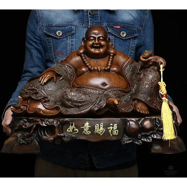 Grande sculpture de bouddha en résine