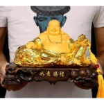 Bouddha rieur en posture de prospérité