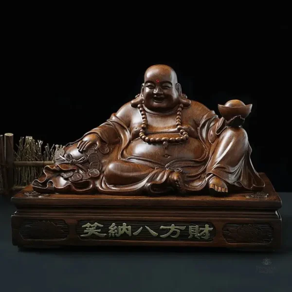Figurine bouddha assis, symbole de bonheur