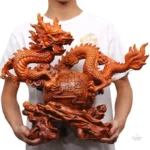 Grande Statue Dragon avec détails artistiques raffinés
