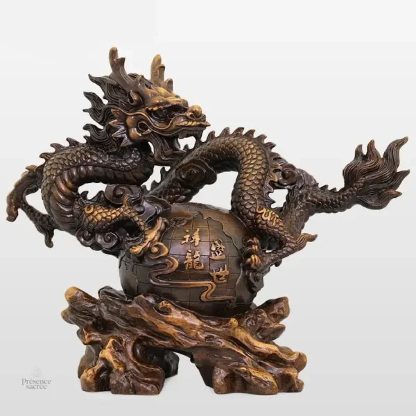 Imposante Statue de Dragon Chinois en finition classique