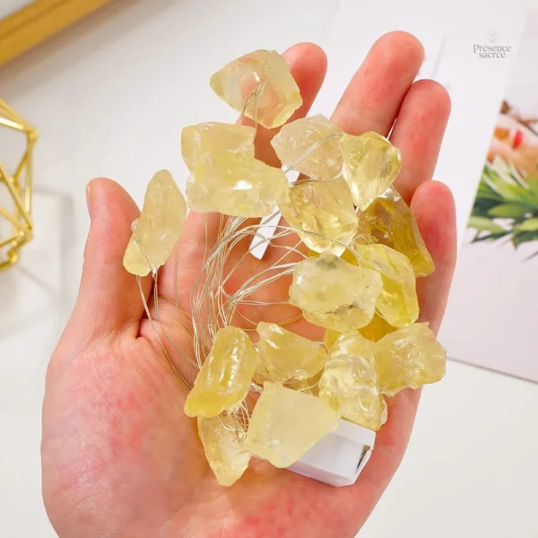 Éclat zen avec guirlande en quartz naturel lumineux