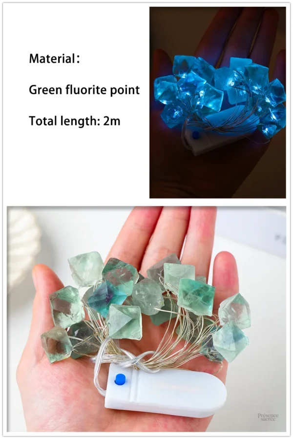 Lumières douces avec guirlande en quartz transparent