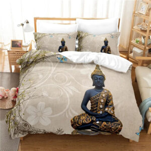 Housse de couette Bouddha beige en style zen