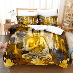 Housse de couette Bouddha D'or élégante et apaisante