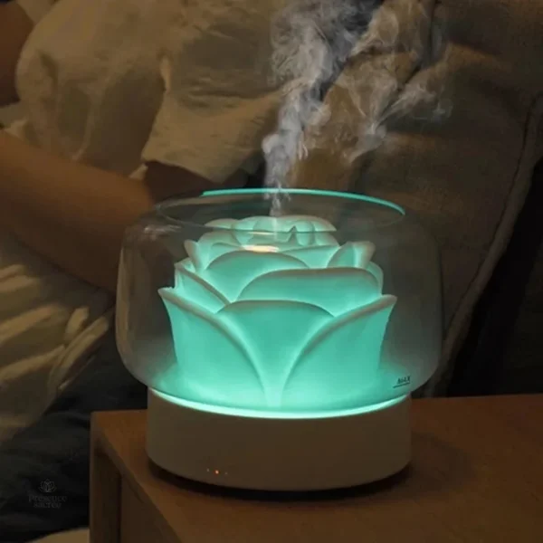Humidificateur d'air Fleur de Lotus, diffuseur apaisant