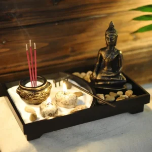 Espace zen miniature pour la méditation relaxante