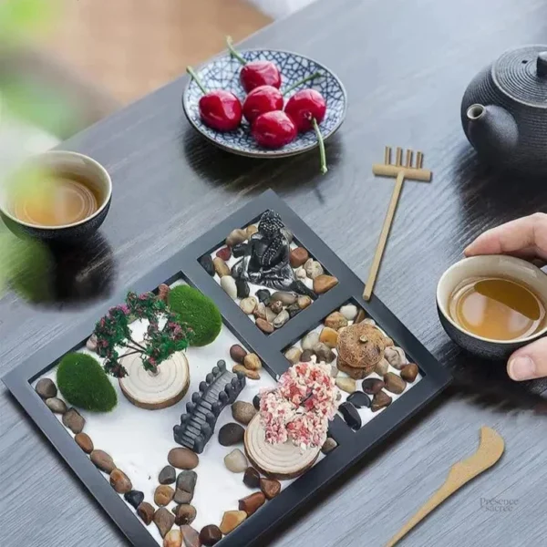 Jardin zen miniature pour favoriser la méditation et la sérénité
