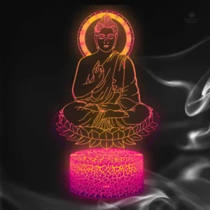 Lampe 3D Bouddha lumineuse décorative pour intérieur