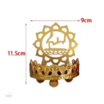 Lampe à huile ornée de motifs bouddhistes traditionnels
