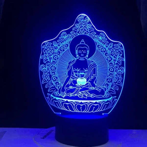 Éclairage 3D avec motif de Bodhisattva pour la sérénité