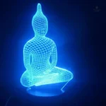 Éclairage doux avec motif Bouddha en pierre