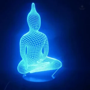 Éclairage doux avec motif Bouddha en pierre