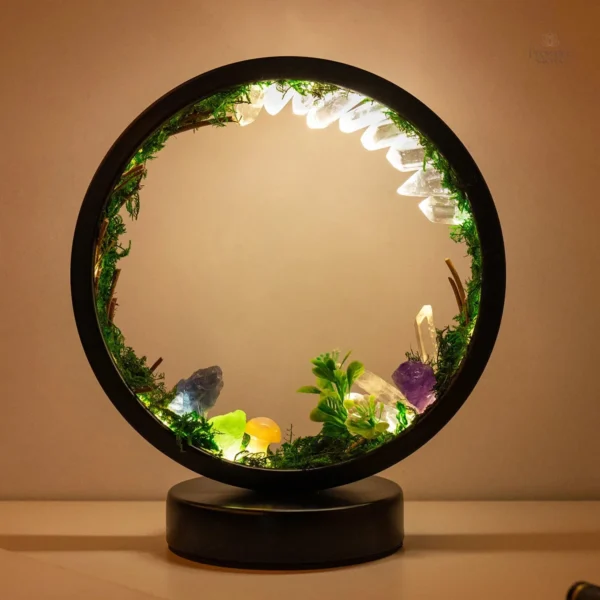Objet lumineux en design forêt de quartz
