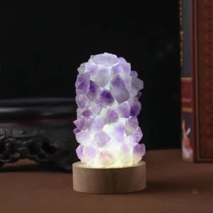 Lampe de Chevet en Améthyste, style zen et apaisant