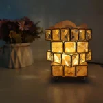Lampe de sel, cube naturel, décor apaisant