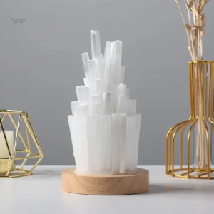 Luminaire en sélénite pour décoration apaisante