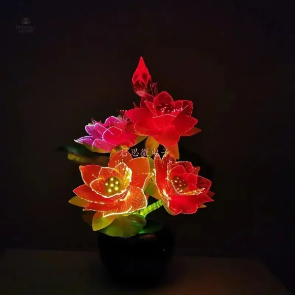 Design floral de la lampe Lotus pour une atmosphère relaxante