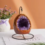 Lampe Oeuf en Améthyste, lumière douce et apaisante