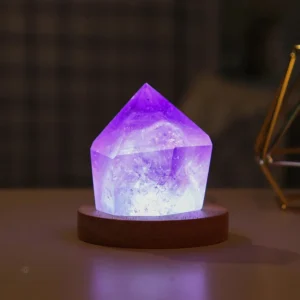 Lampe en cristal améthyste