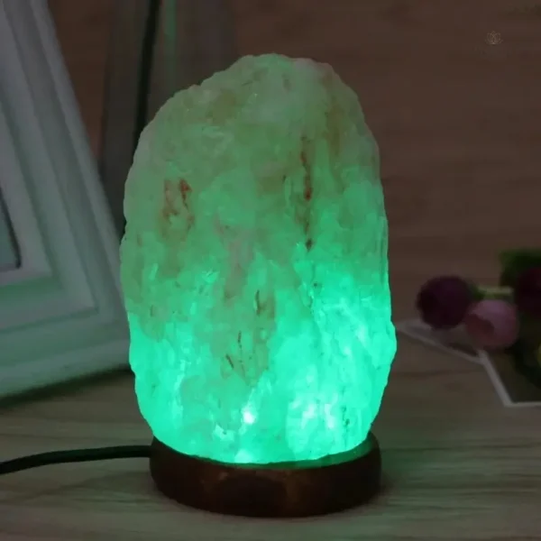 Lampe de sel Himalaya sur socle en bois