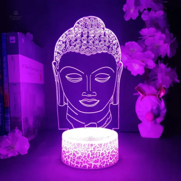 Lampe décorative spirituelle tête de Bouddha, ambiance relaxante