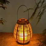 Lanterne solaire rotin extérieure pour jardin
