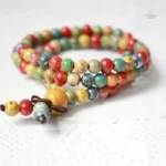 Mala Bohémien en céramique, bracelet spirituel coloré