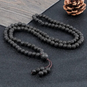 Bracelet mala en pierre de lave pour méditation