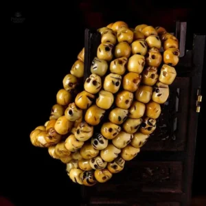Mala Tibétain en crane, accessoire spirituel traditionnel