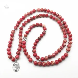 Bracelet mala en régalite rouge, essentiel pour la relaxation