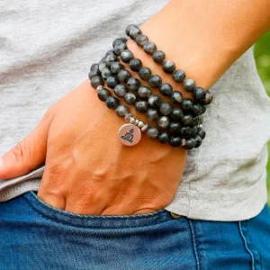Mala en pierres de Labradorite, bracelet spirituel