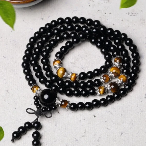Bracelet Mala unique avec pierres énergétiques