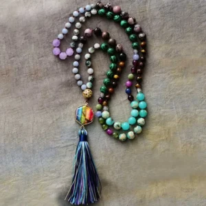 Mala Tibétain 108 Perles Multi Pierres