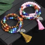 Mala Tibétain 7 Chakras en perles colorées