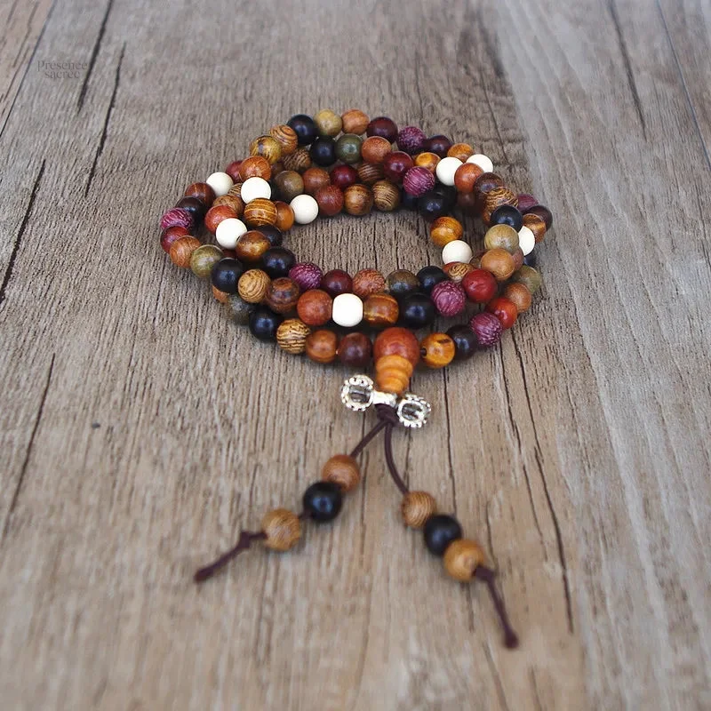 Mala Tibétain 108 perles en bois naturel