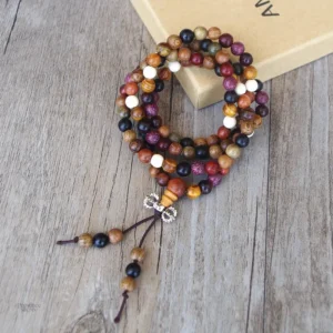 Mala en bois pour méditation tibétaine