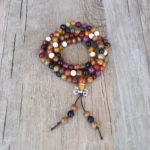 Sautoir mala 108 perles en bois authentique