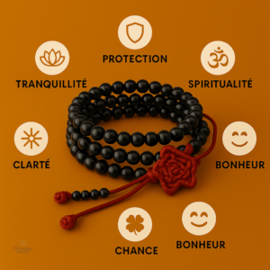 Mala Tibétain en bois de santal pour la méditation