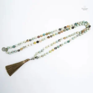 Mala en pierre d'amazonite, symbole de sérénité et d'équilibre