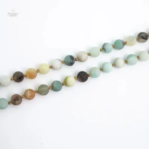 Mala tibétain, perles d'amazonite pour méditation et bien-être