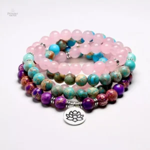 Accessoire de méditation : Mala en Quartz pour pratiques spirituelles