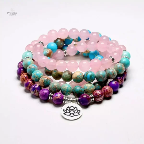 Accessoire de méditation : Mala en Quartz pour pratiques spirituelles