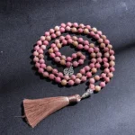 Mala Tibétain en Rhodonite, perles de méditation