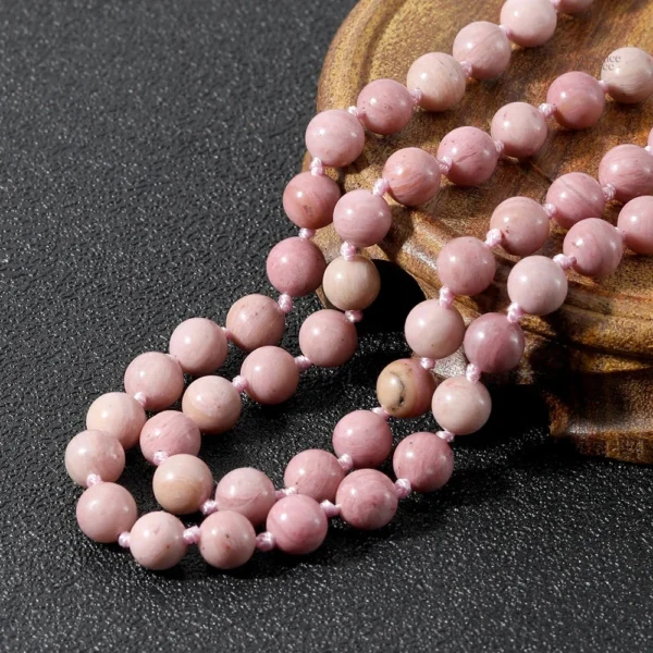 Bijou spirituel tibétain en Rhodonite, perles énergétiques